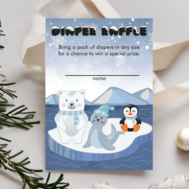 Carte D'accompagnement Animaux de l'Arctique Wonderland Déchets Raffle (Créateur téléchargé)
