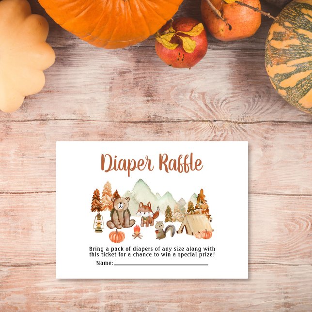 Carte D'accompagnement Animaux des bois Baby shower d'automne Refus de co (Créateur téléchargé)