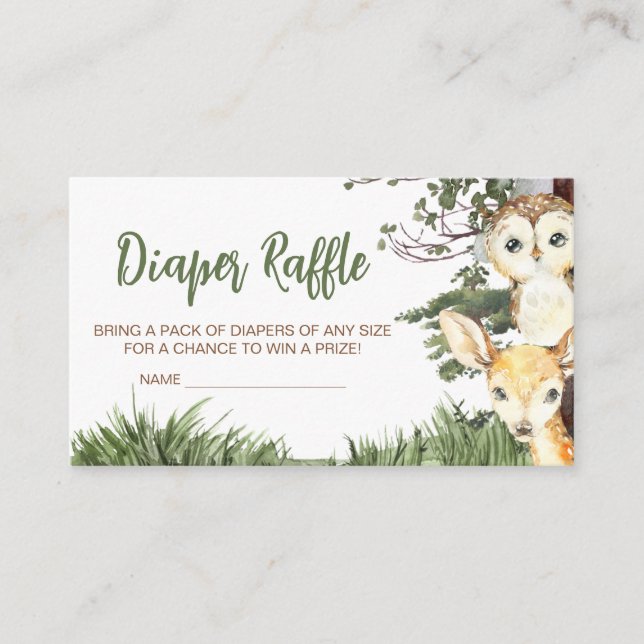 Carte D'accompagnement Animaux des bois Baby shower forestier Refus de co (Devant)