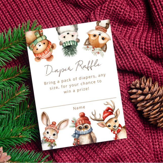 Carte D'accompagnement Animaux des bois Rupture de la couche de Noël hive (Créateur téléchargé)