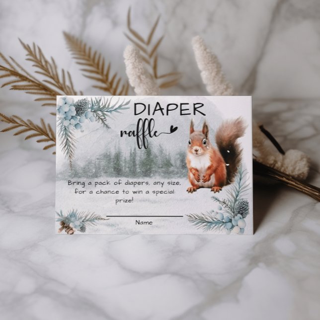 Carte D'accompagnement Animaux d'hiver Baby shower Déchets Raffle (Créateur téléchargé)