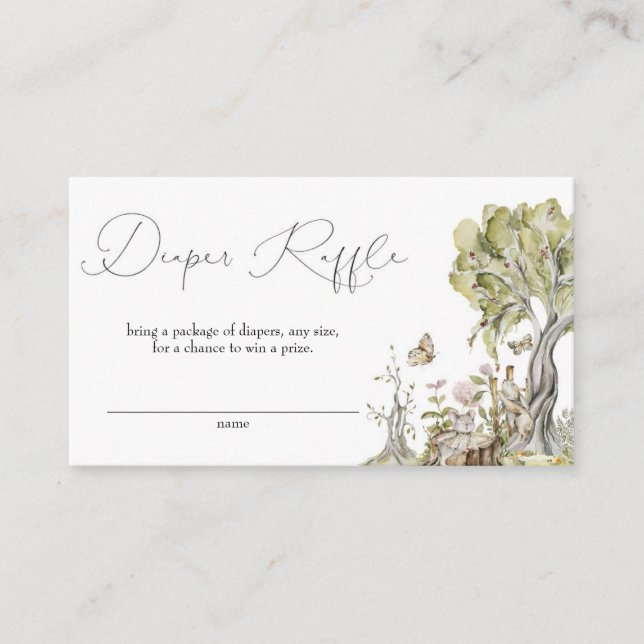 Carte D'accompagnement Animaux forestiers de bois Baby shower Déchets Raf (Devant)