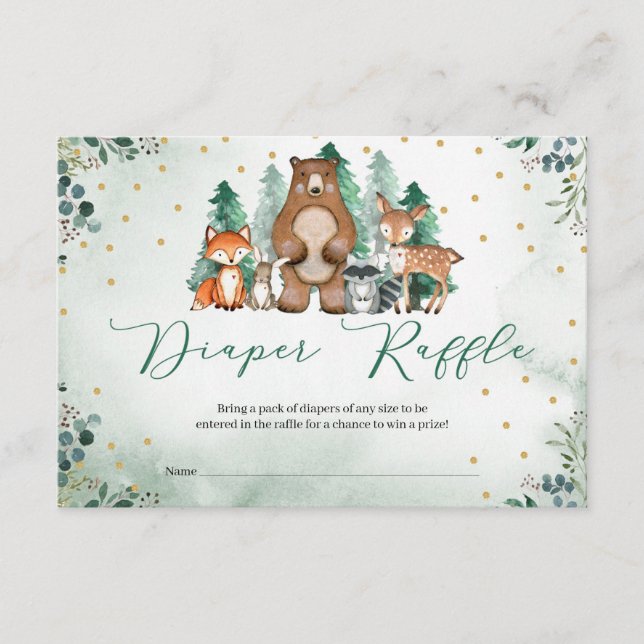 Carte D'accompagnement Animaux forestiers des bois hiver Chauffeur Raffin (Devant)