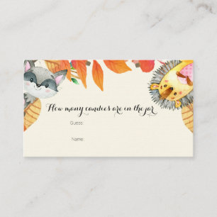 Carte D'accompagnement Animaux rustiques Combien de bonbons dans le pot C