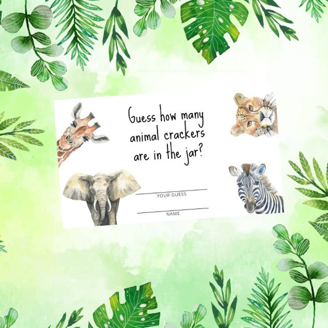 Carte D'accompagnement Animaux Safari - combien de crackers animaux jeu (Créateur téléchargé)