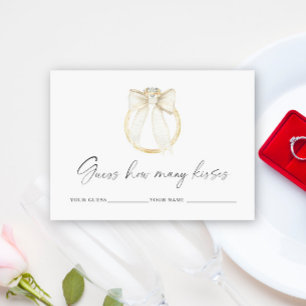 Carte D'accompagnement anneau et arc Combien de baisers jeu de mariage