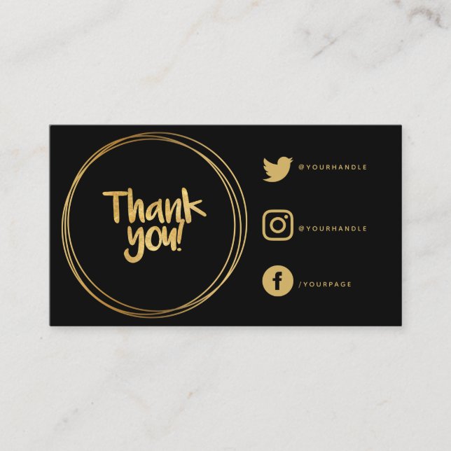 Carte D'accompagnement Anneaux d'or merci Liens sociaux appréciation (Devant)