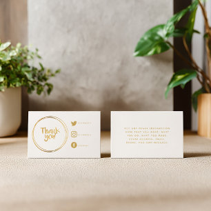 Carte D'accompagnement Anneaux d'or merci Liens sociaux gratitude