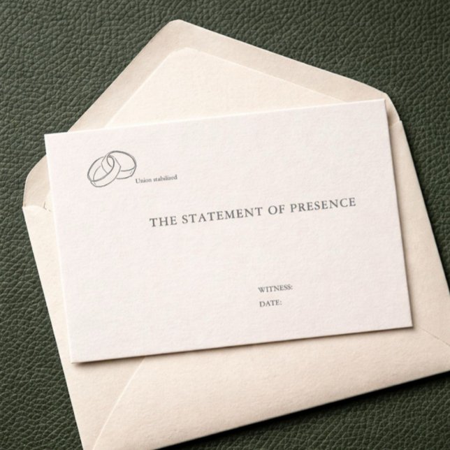 Carte D'accompagnement Anneaux entrelacés - Enclosure de mariage minimali (Civil ceremony enclosure card )