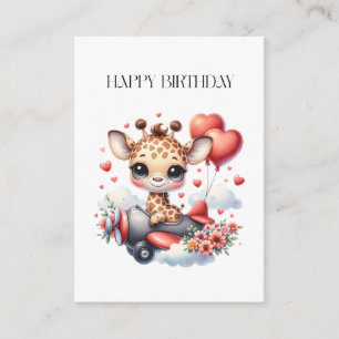 Carte D'accompagnement Anniversaire Pilote Girafe