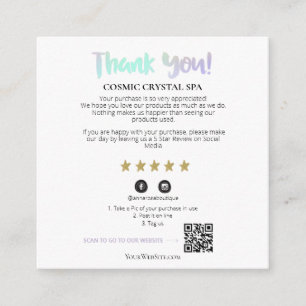 Carte D'accompagnement *~* AP8 QR MERCI Gold Star
