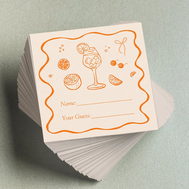 Carte D'accompagnement Aperol Spritz Fête des mariées Devine Combien De J (Créateur téléchargé)