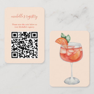Carte D'accompagnement Aperol Spritz Mariage BridalShower Détails QR Code
