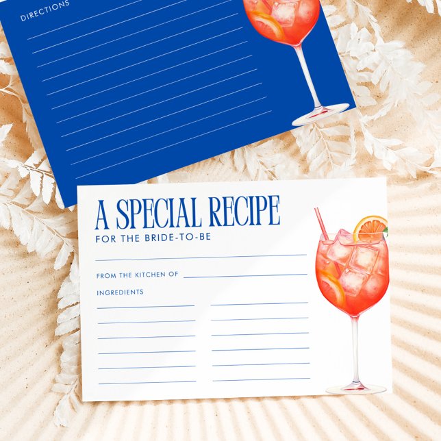 Carte D'accompagnement Aperol Spritz Une recette spéciale pour la mariée (Créateur téléchargé)