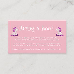 Carte D'accompagnement Apportez un livre Baby shower de filles roses Twin