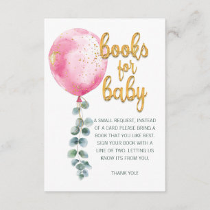 Carte D'accompagnement Apportez Un Livre Baby shower Gold Script Girl