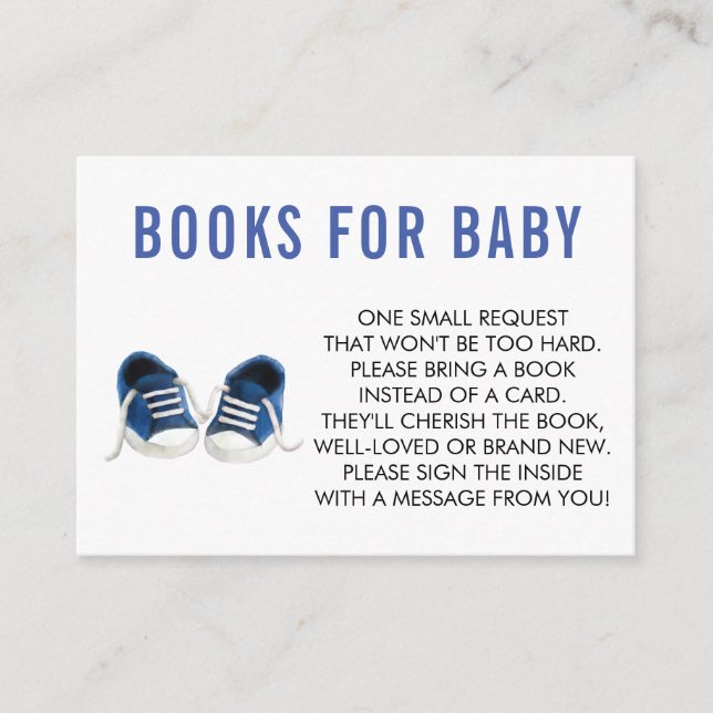 Carte D'accompagnement Apportez un livre pour bébé, Baby shower Basket bl (Devant)