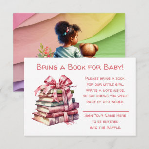Carte D'accompagnement Apportez un livre pour bébé   Baby shower de fille