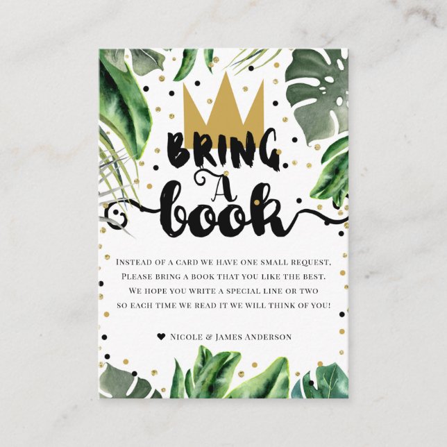 Carte D'accompagnement Apportez un livre Wild One 1st Birthday Book Reque (Devant)