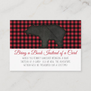 Carte D'accompagnement Apportez une douche pour les ours en plaid de bûch