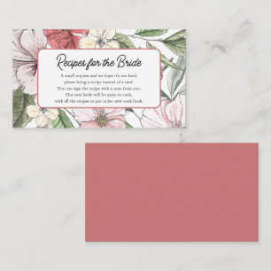 Carte D'accompagnement Apportez une recette Fête des mariées Fleurs d'été