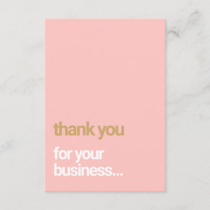 Carte D'accompagnement Appréciation du client en Merci rose pâle Insérer