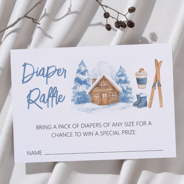 Carte D'accompagnement Apres Ski Baby shower Diaper Raffle (Créateur téléchargé)
