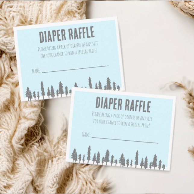 Carte D'accompagnement Apres Ski hiver Thème Blue Diaper Raffle (Créateur téléchargé)