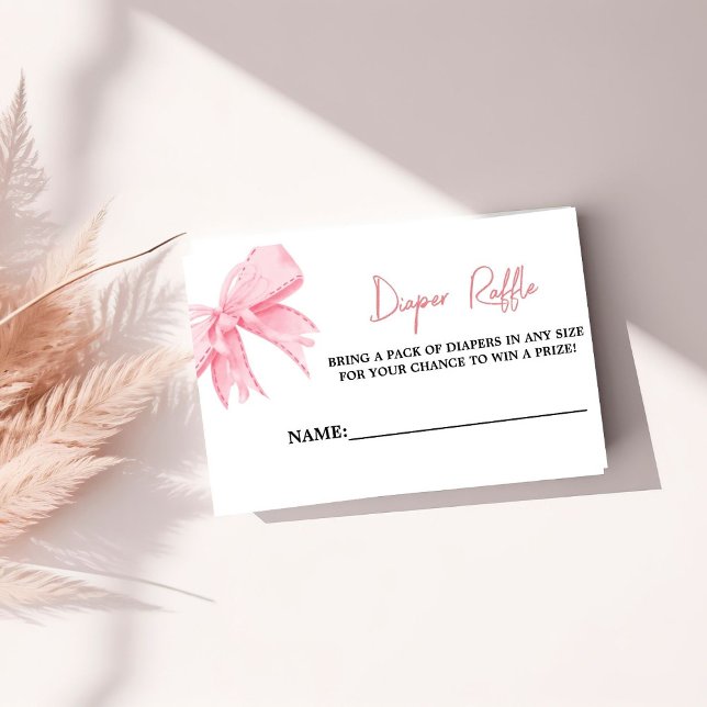 Carte D'accompagnement Aquarelle Arc rose Baby shower Déchets Raffin (Créateur téléchargé)