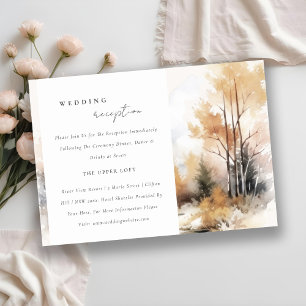 Carte D'accompagnement Aquarelle Automne Paysage Accueil Mariage