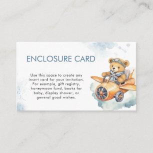 Carte D'accompagnement Aquarelle Baby shower Ours en Teddy