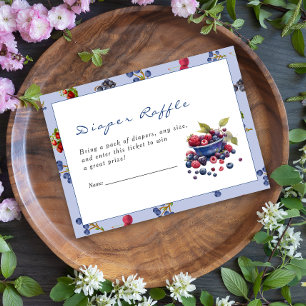 Carte D'accompagnement Aquarelle Berry Sweet Blueberries Baby shower