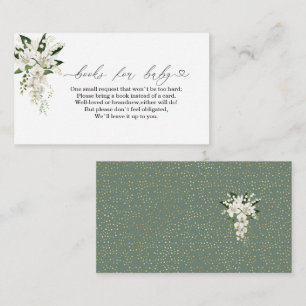 Carte D'accompagnement Aquarelle Blanc Lily et vert arrière - plan ​ bébé