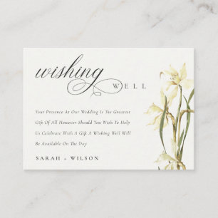 Carte D'accompagnement Aquarelle blanche Mariage de couleur Daffodile Wis