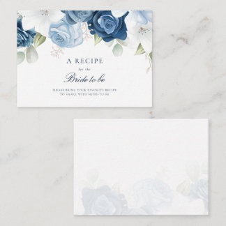 Carte D'accompagnement Aquarelle bleu Dusty Fête des mariées Florale Rece