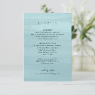 Carte D'accompagnement Aquarelle bleu moderne Mariage élégant