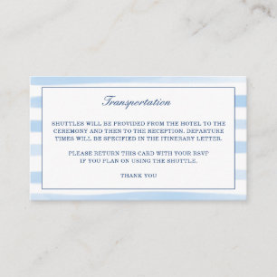 Carte D'accompagnement Aquarelle Blue Stripes Beach Transport