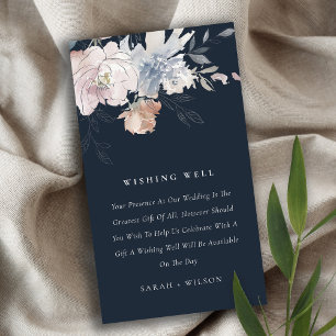 Carte D'accompagnement Aquarelle Blush de la marine Floral Mariage Wishin