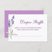 Aquarelle Boho Fleurs Baby shower Diaper Raffle