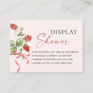 Carte D'accompagnement Aquarelle branchée Fraise nuptiale douche