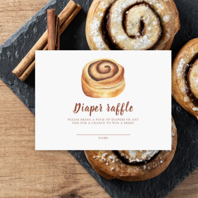 Carte D'accompagnement Aquarelle Cinnabon Bun Déchets Raffin (Créateur téléchargé)