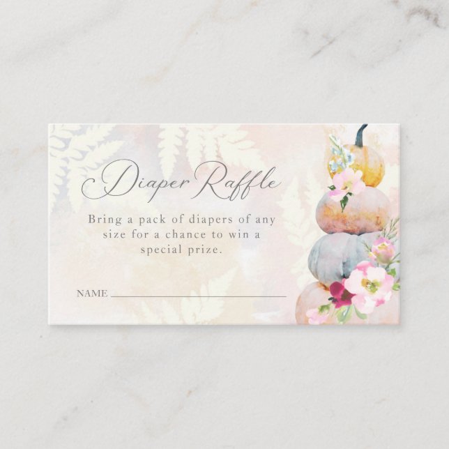 Carte D'accompagnement Aquarelle Citrouille Baby shower Déchets Raffin (Devant)