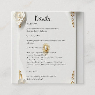 Carte D'accompagnement Aquarelle classique, dorure et encadrement à motif