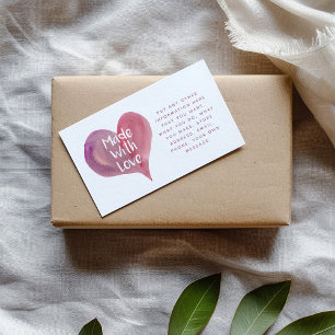 Carte D'accompagnement Aquarelle coeur fait avec amour Social Links icône