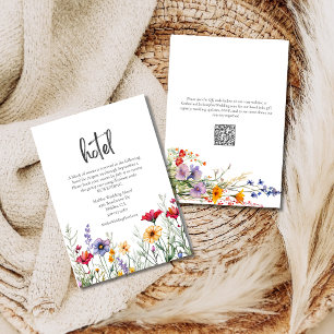 Carte D'accompagnement Aquarelle colorée Fleur sauvage Mariage Hotel