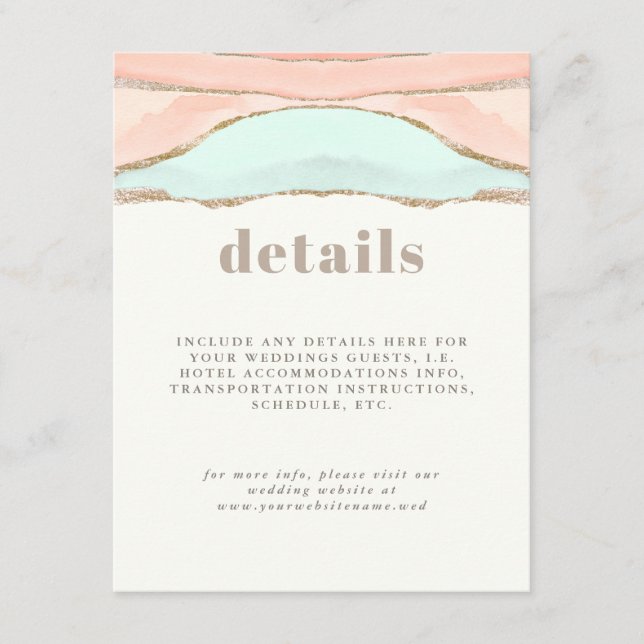 Carte D'accompagnement Aquarelle côtière artistique Détails du Mariage (Devant)