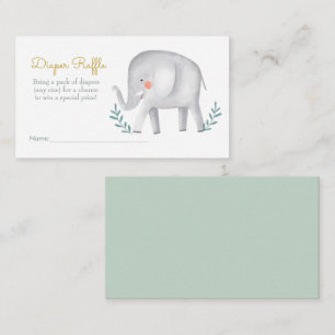 Carte D'accompagnement Aquarelle Cute Elephant Diaper Raffle