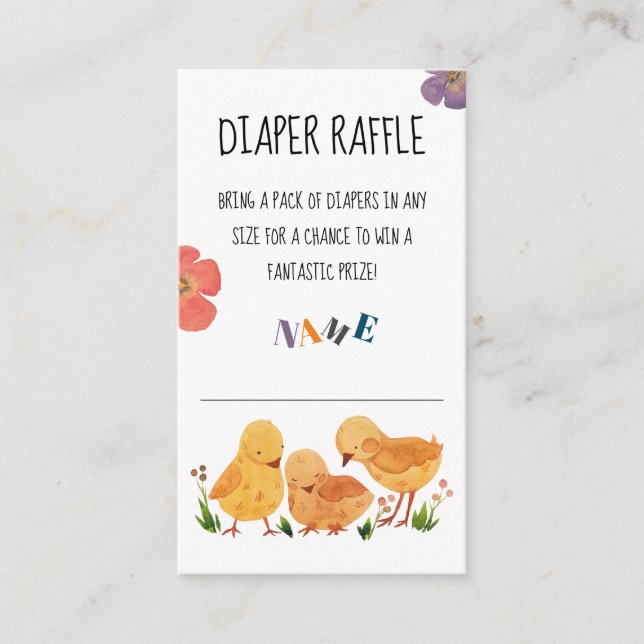 Carte D'accompagnement Aquarelle Cute Poulet Famille Déchets Raffin (Devant)