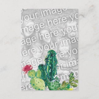 Carte D'accompagnement Aquarelle de Cactus du désert Ajoutez vos propres