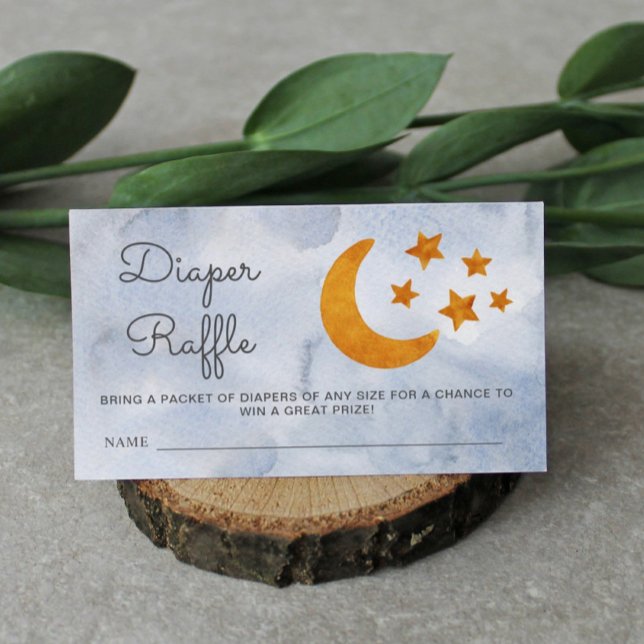 Carte D'accompagnement Aquarelle de la couche Raffle Lune & Étoiles Dusty (Créateur téléchargé)